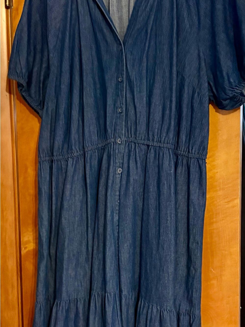 Sonoma Navy Blue Button-Front Casual Dress